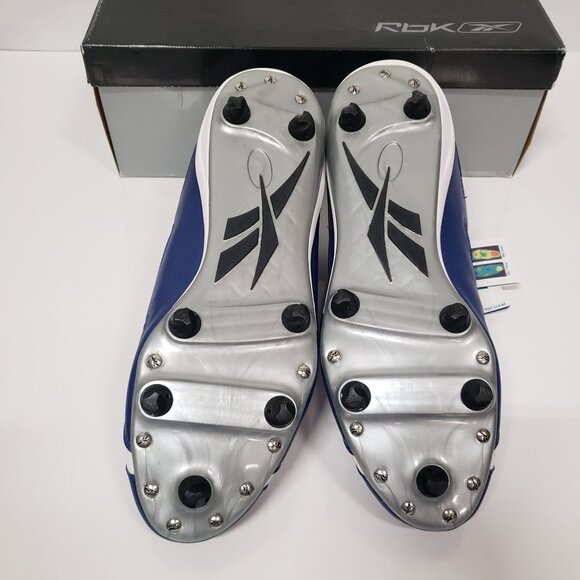 Reebok Men's Pro All Out One Mid D Football Cleats in White/Royal Blue - Size 13 - Picture 4 of 10